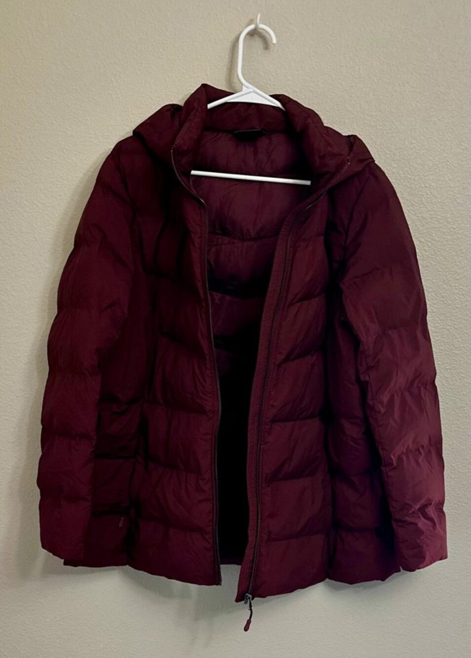 32 degrees heat Burgundy lightweight puffer jacket